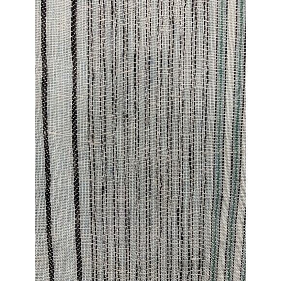 Flax Striped Lt Blue Woven Linen Tunic Dress Size 1G Lagenlook - Picture 5 of 11